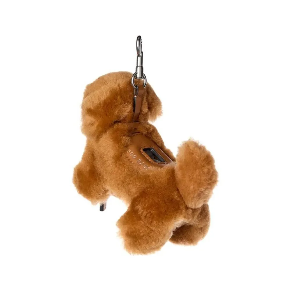 Anya Hindmarch Shearling Dog Poo Bag Charm, Brown